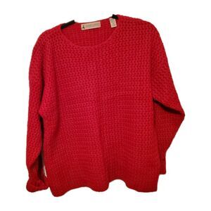 VINTAGE Marsh Landing Chunky Cable Knit Oversized Sweater Lambs Wool Rabbit Med